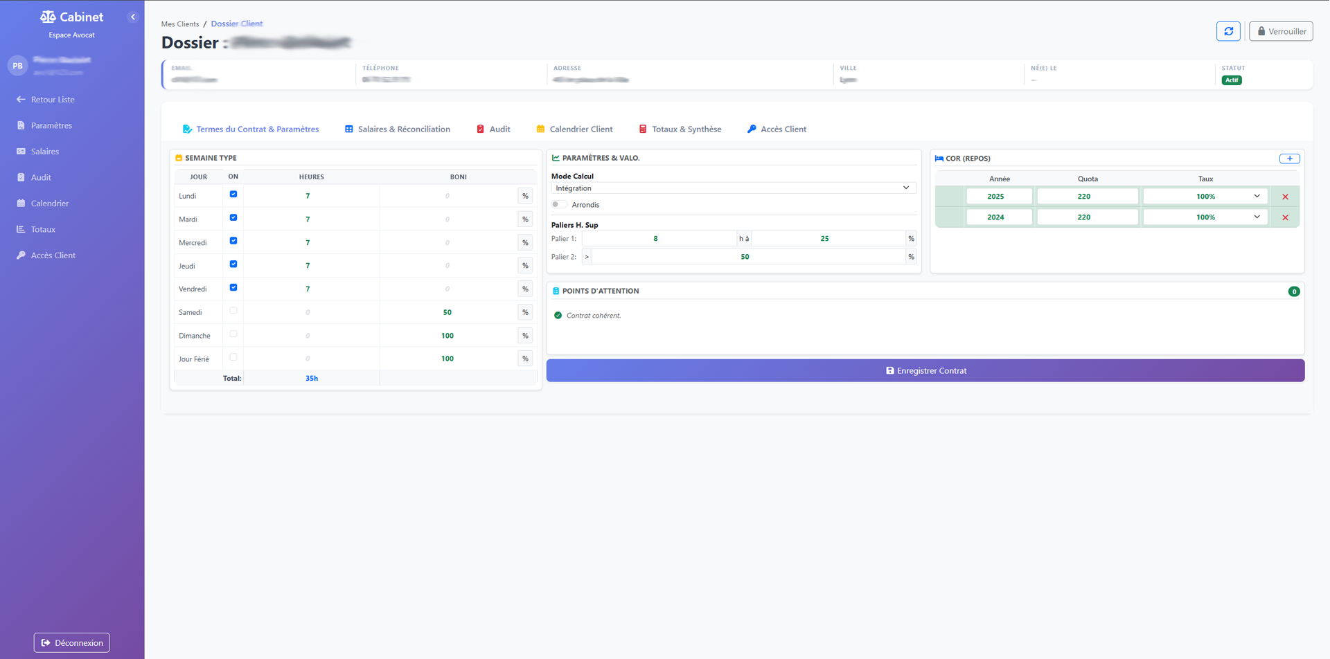 Tableau de bord - Vue 2
